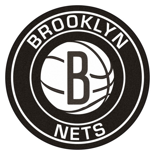 FanMats® - Brooklyn Nets 27" Dia Nylon Face Floor Mat with "Basketball B" Logo
