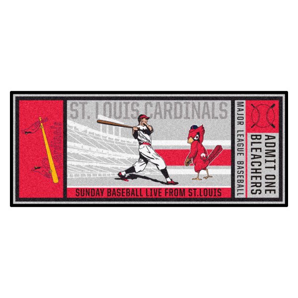 FanMats® - Cooperstown Retro Collection 1950 St. Louis Cardinals 30" x 72" Nylon Face Retro Ticket Runner Mat