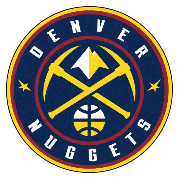 FanMats® - Denver Nuggets 27" Dia Nylon Face Floor Mat with "Nuggets" Primary Logo