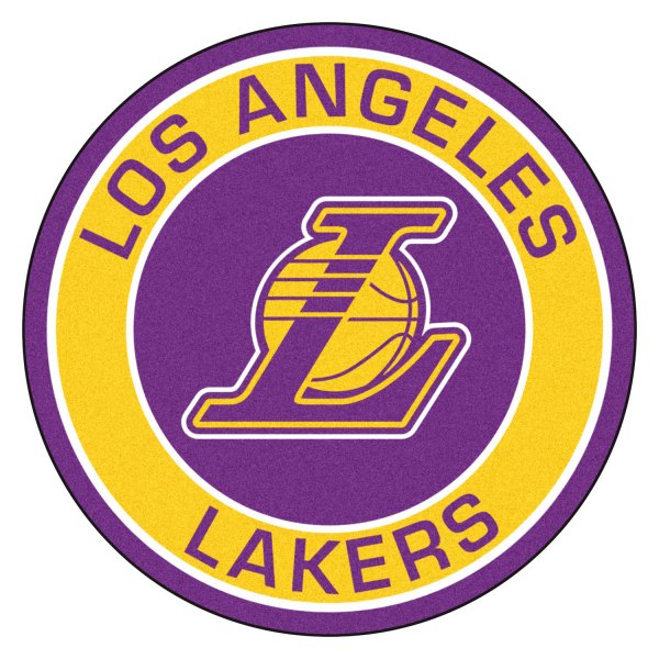 FanMats® - Los Angeles Lakers 27" Dia Nylon Face Floor Mat with "L & Basketball" Logo
