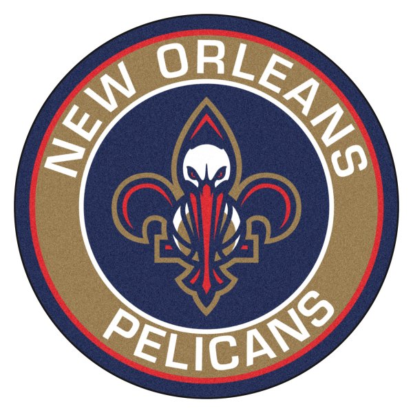 FanMats® - New Orleans Pelicans 27" Dia Nylon Face Floor Mat with "Fluer-de-lis Pelican" Secondary Logo