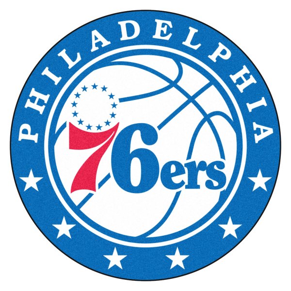FanMats® - Philadelphia 76ers 27" Dia Nylon Face Floor Mat with "76 & Stars" Primary Logo