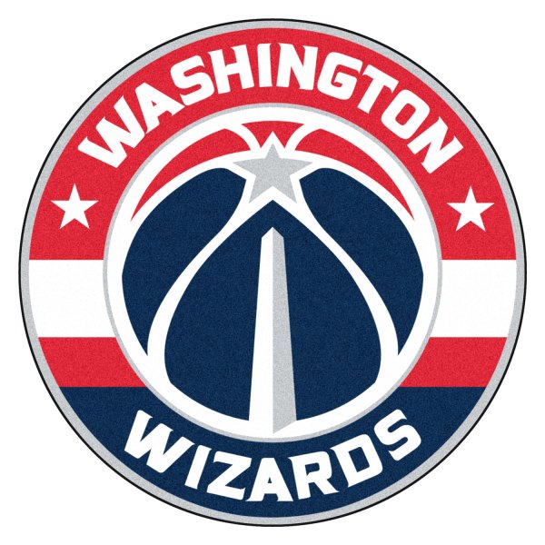 FanMats® - Washington Wizards 27" Dia Nylon Face Floor Mat with "Star Basketball" Primary Logo