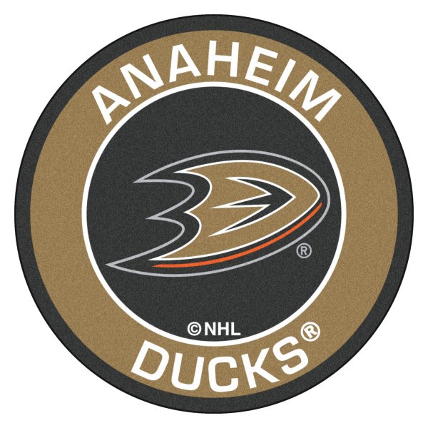 FanMats® - Anaheim Ducks 27" Dia Nylon Face Floor Mat with "Duck Foot" Logo
