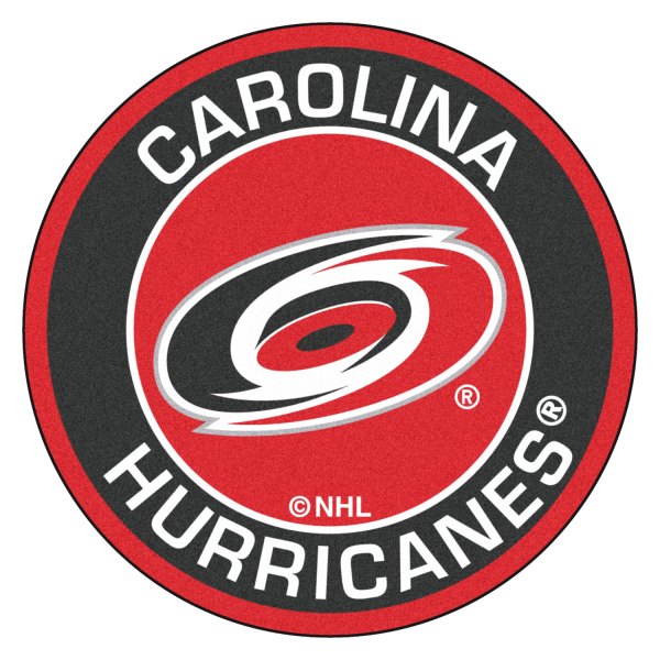 FanMats® - Carolina Hurricanes 27" Dia Nylon Face Floor Mat with "Eye of Hurricane" Logo