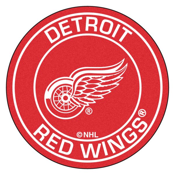 FanMats® - Detroit Red Wings 27" Dia Nylon Face Floor Mat with "Winged Wheel" Primary Logo