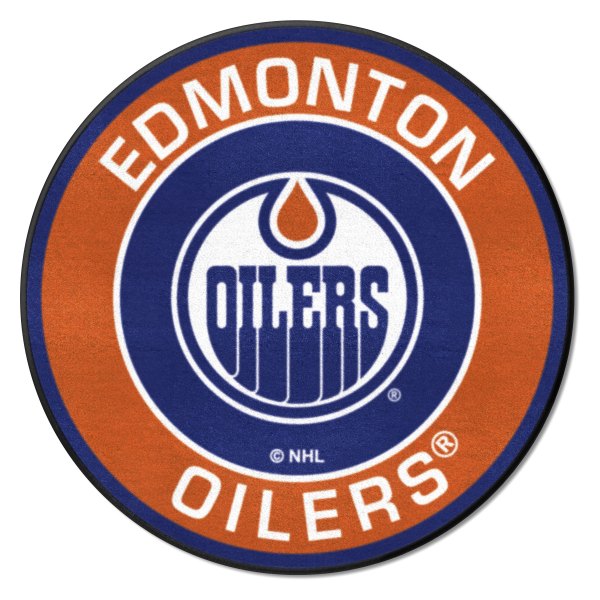 FanMats® - Edmonton Oilers 27" Dia Nylon Face Floor Mat with "Circle Oilers" Logo