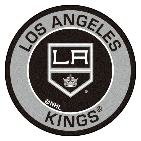 FanMats® - Los Angeles Kings 27" Dia Nylon Face Floor Mat with "Shield LA Crown" Logo