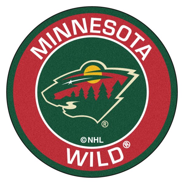 FanMats® - Minnesota Wild 27" Dia Nylon Face Floor Mat with "Wild" Primary Logo