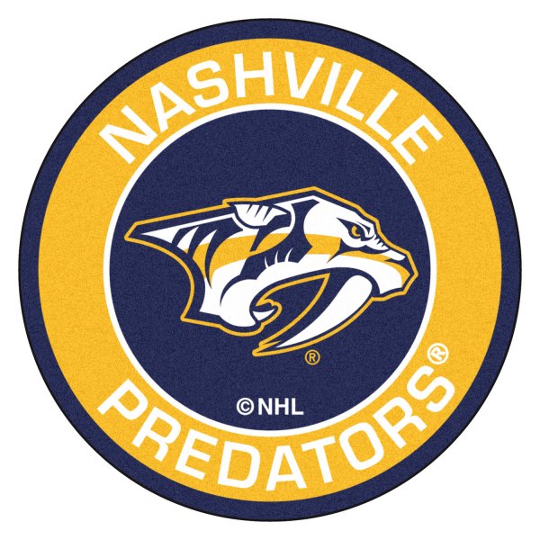 FanMats® - Nashville Predators 27" Dia Nylon Face Floor Mat with "Saber Tooth Tiger" Logo