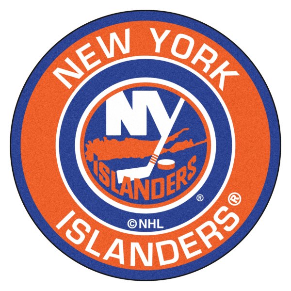 FanMats® - New York Islanders 27" Dia Nylon Face Floor Mat with "NY Isl&ers Circle" Logo
