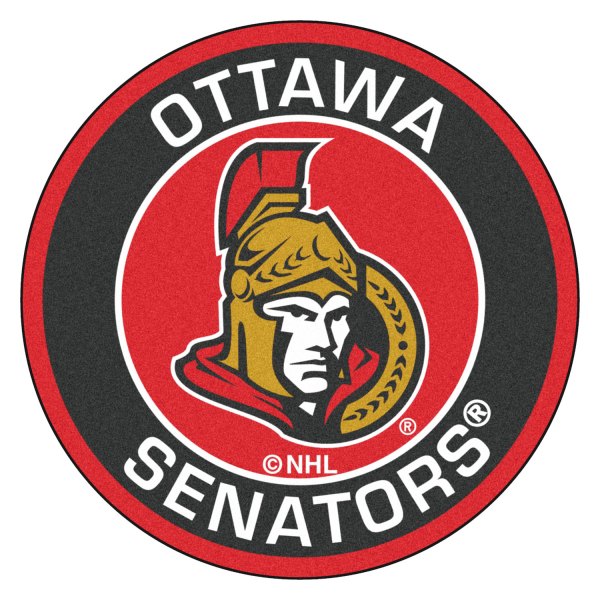 FanMats® - Ottawa Senators 27" Dia Nylon Face Floor Mat with "Senator" Logo
