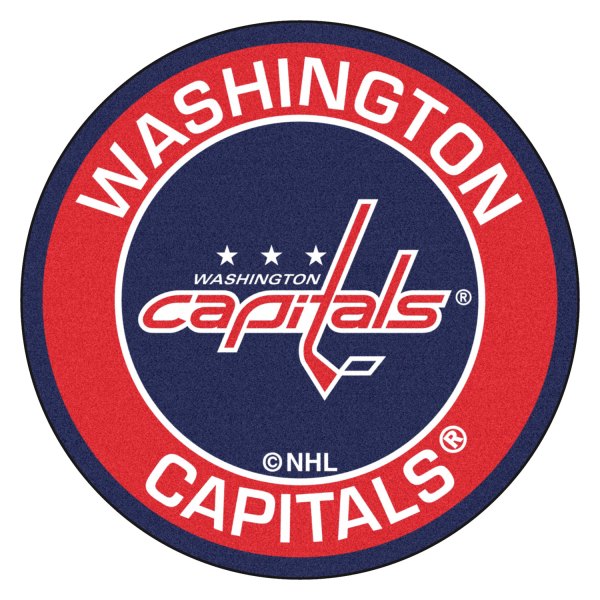 FanMats® - Washington Capitals 27" Dia Nylon Face Floor Mat with "Capitals" Logo