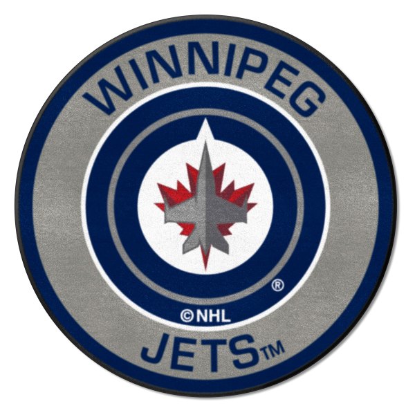FanMats® - Winnipeg Jets 27" Dia Nylon Face Floor Mat with "Jets Primary" Logo