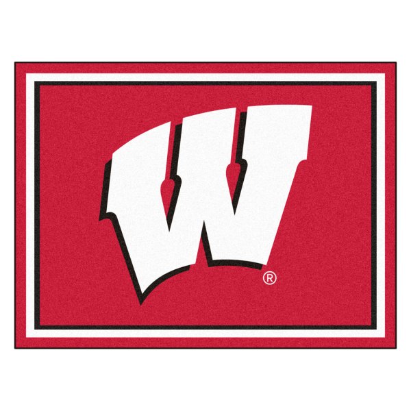FanMats® - University of Wisconsin 96" x 120" Nylon Face Ultra Plush Floor Rug with "W" Logo