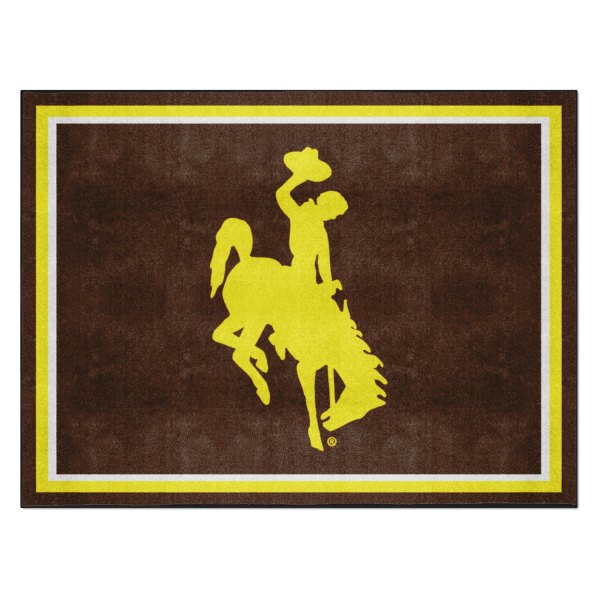 FanMats® - University of Wyoming 96" x 120" Nylon Face Ultra Plush Floor Rug with "Bucking Cowboy" Logo