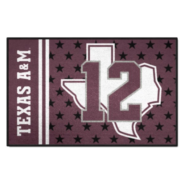 FanMats® - Texas A&M University 19" x 30" Nylon Face Uniform Starter Mat with "Texas Outline & 12" Logo