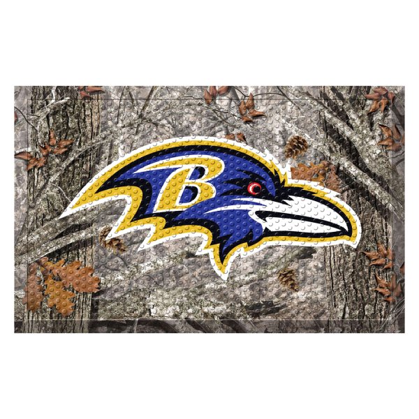 FanMats® - "Camo" Baltimore Ravens 19" x 30" Rubber Scraper Door Mat with "Raven" Logo