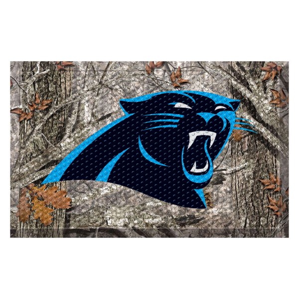 FanMats® - "Camo" Carolina Panthers 19" x 30" Rubber Scraper Door Mat with "Panther" Logo