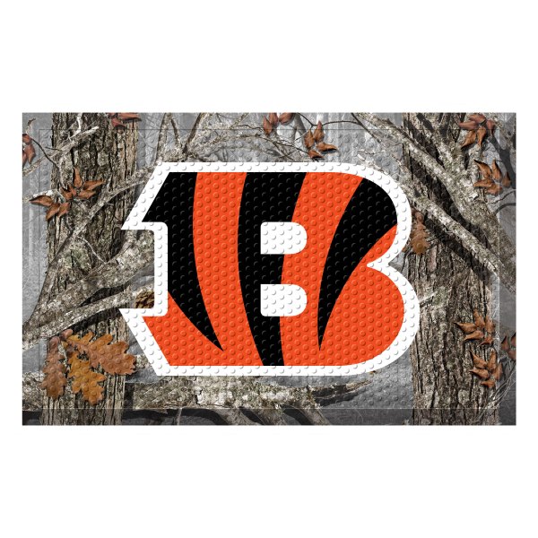 FanMats® - "Camo" Cincinnati Bengals 19" x 30" Rubber Scraper Door Mat with "Striped B" Logo