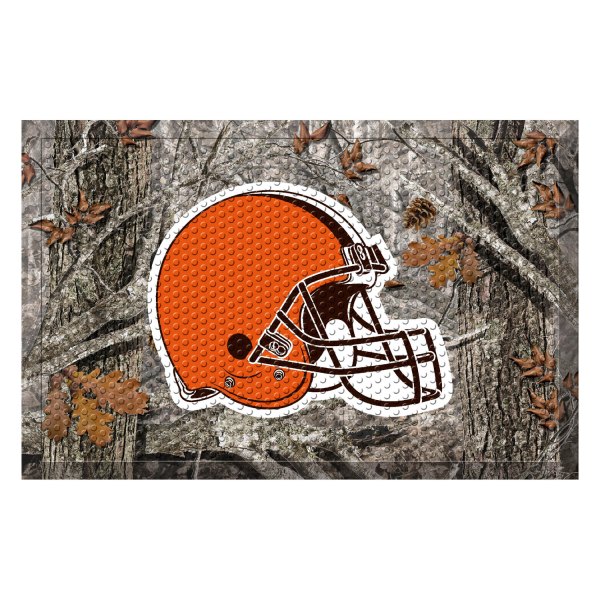 FanMats® - "Camo" Cleveland Browns 19" x 30" Rubber Scraper Door Mat with "Browns Helmet" Logo