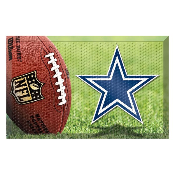 FanMats® - Dallas Cowboys 19" x 30" Rubber Scraper Door Mat with "Star" Logo