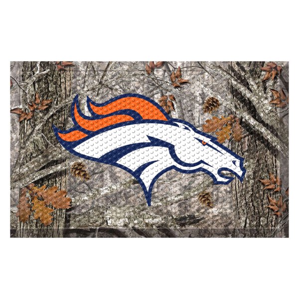 FanMats® - "Camo" Denver Broncos 19" x 30" Rubber Scraper Door Mat with "Bronco" Logo