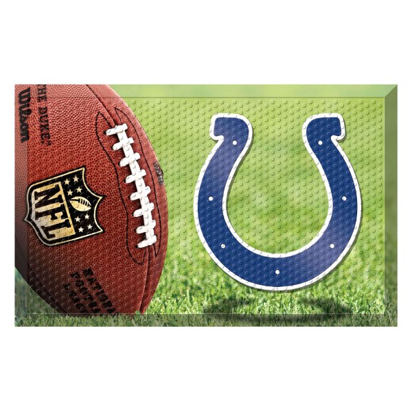 FanMats® - Indianapolis Colts 19" x 30" Rubber Scraper Door Mat with "Horseshoe" Logo