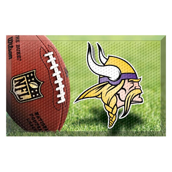 FanMats® - Minnesota Vikings 19" x 30" Rubber Scraper Door Mat with "Viking" Logo
