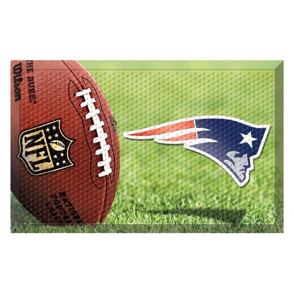 FanMats® - New England Patriots 19" x 30" Rubber Scraper Door Mat with "Patriot" Logo