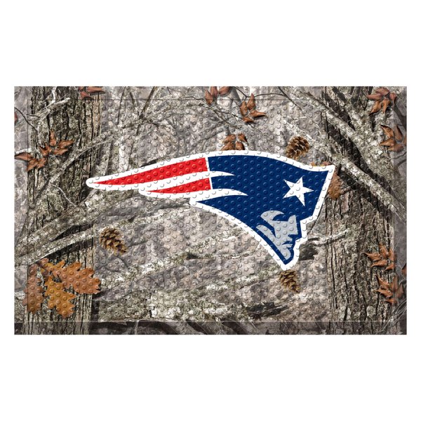 FanMats® - "Camo" New England Patriots 19" x 30" Rubber Scraper Door Mat with "Patriot" Logo