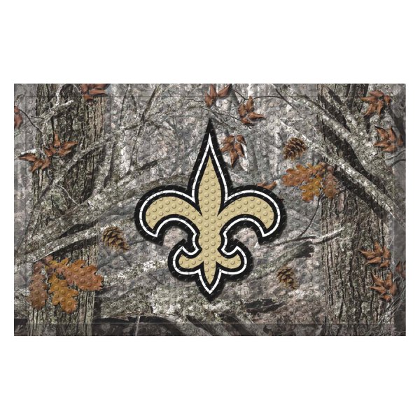 FanMats® - "Camo" New Orleans Saints 19" x 30" Rubber Scraper Door Mat with "Fluer-De-Lis" Logo