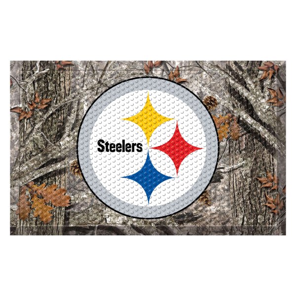 FanMats® - "Camo" Pittsburgh Steelers 19" x 30" Rubber Scraper Door Mat with "Steelers" Logo