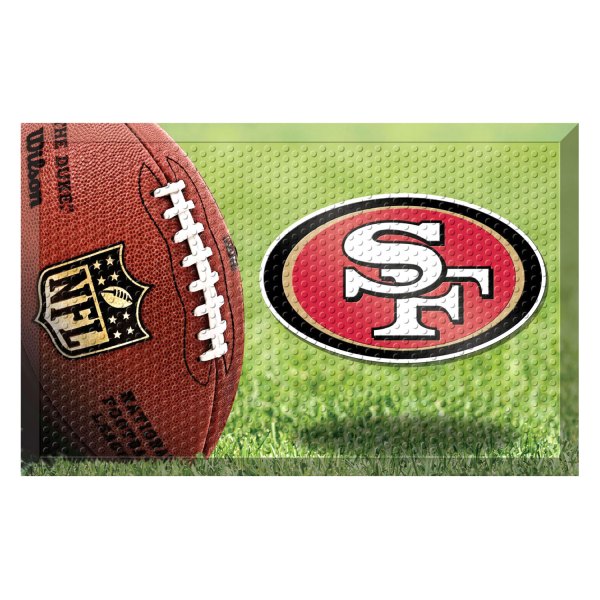 FanMats® - "Camo" San Francisco 49ers 19" x 30" Rubber Scraper Door Mat with "Oval 49ers" Logo
