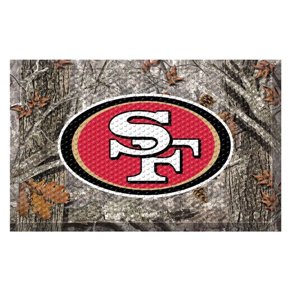 FanMats® - San Francisco 49ers 19" x 30" Rubber Scraper Door Mat with "Oval 49ers" Logo