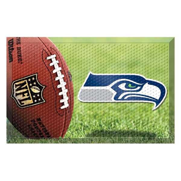 FanMats® - Seattle Seahawks 19" x 30" Rubber Scraper Door Mat with "Seahawk" Logo