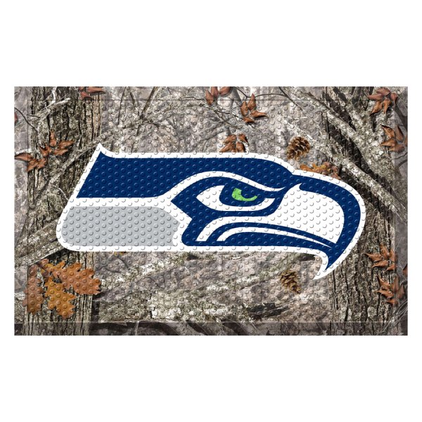 FanMats® - "Camo" Seattle Seahawks 19" x 30" Rubber Scraper Door Mat with "Seahawk" Logo
