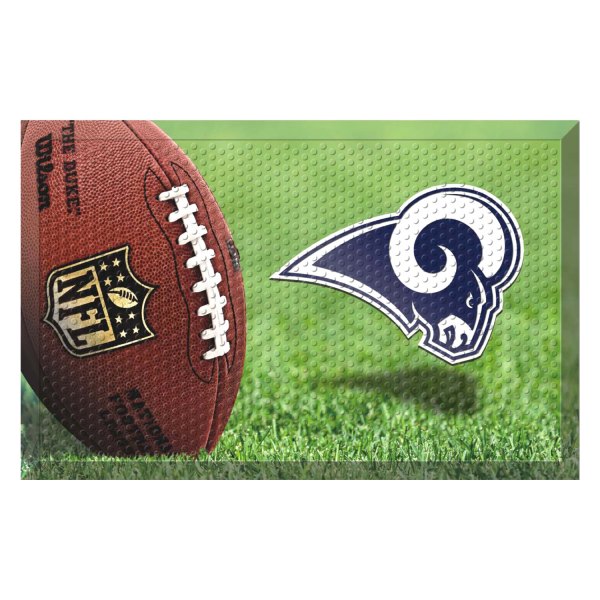 FanMats® - Los Angeles Rams 19" x 30" Rubber Scraper Door Mat with "Ram" Logo