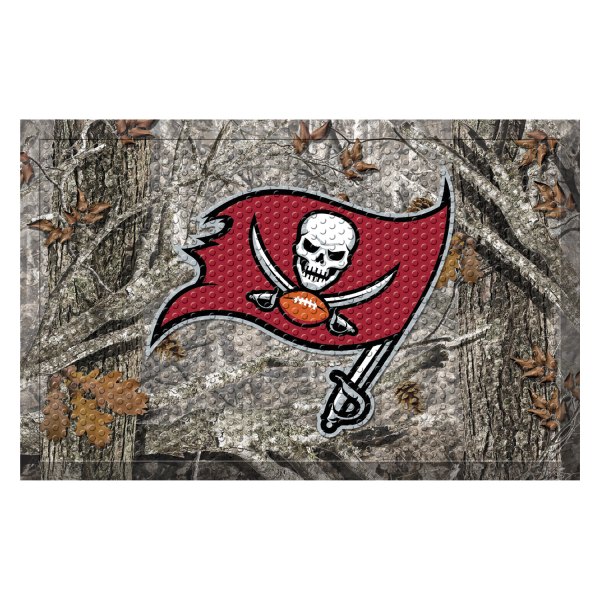 FanMats® - "Camo" Tampa Bay Buccaneers 19" x 30" Rubber Scraper Door Mat with "Pirate Flag" Logo