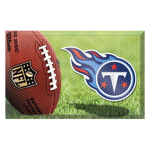 FanMats® - Tennessee Titans 19" x 30" Rubber Scraper Door Mat with "Comet T" Logo