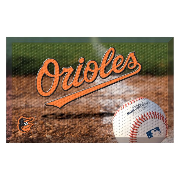 FanMats® - Baltimore Orioles 19" x 30" Rubber Scraper Door Mat with "Orioles" Wordmark