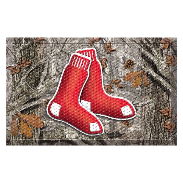 FanMats® - "Camo" Boston Red Sox 19" x 30" Rubber Scraper Door Mat with "Red Sox" Logo