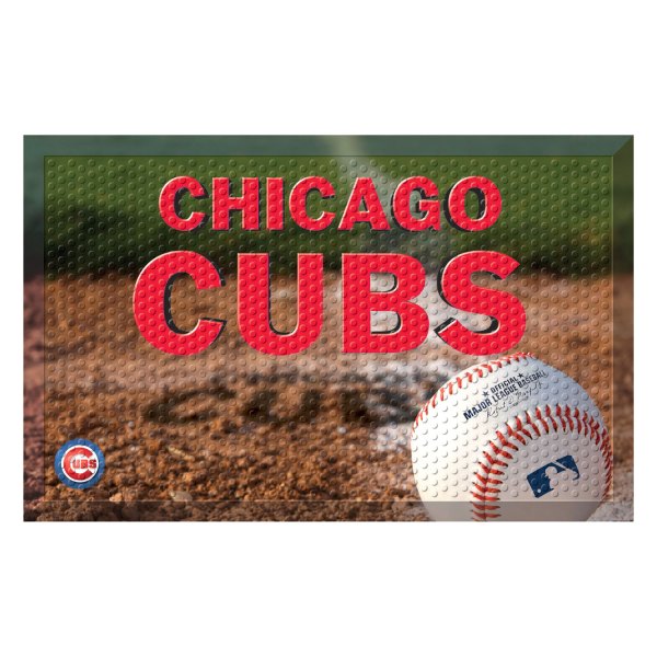 FanMats® - Chicago Cubs 19" x 30" Rubber Scraper Door Mat with "Chicago Cubs" Wordmark
