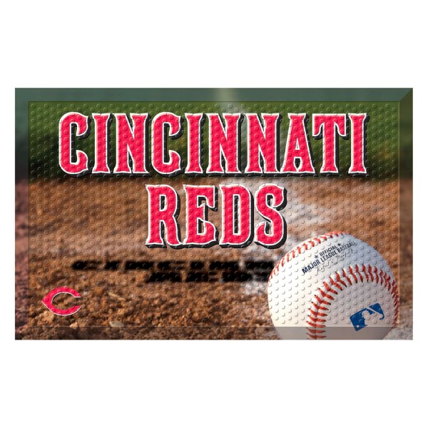 FanMats® - Cincinnati Reds 19" x 30" Rubber Scraper Door Mat with "Cincinnati Reds" Wordmark