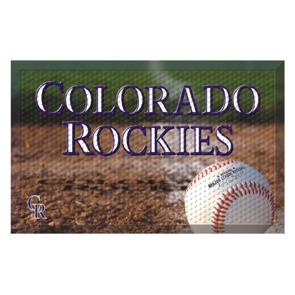 FanMats® - Colorado Rockies 19" x 30" Rubber Scraper Door Mat with "Colorado Rockies" Wordmark