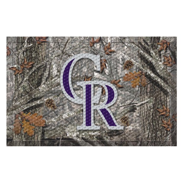 FanMats® - "Camo" Colorado Rockies 19" x 30" Rubber Scraper Door Mat with "CR" Logo