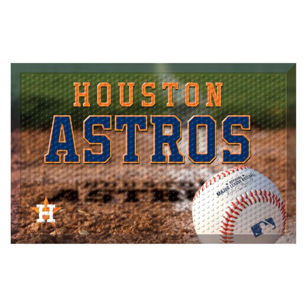 FanMats® - Houston Astros 19" x 30" Rubber Scraper Door Mat with "Houston Astros" Wordmark