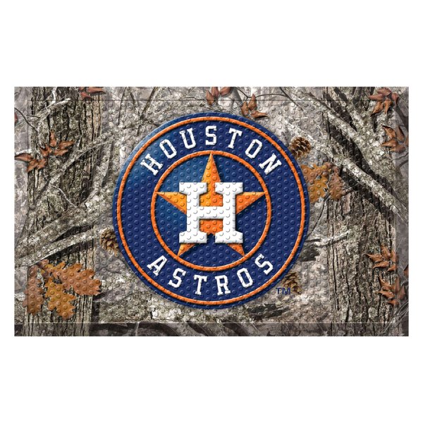 FanMats® - "Camo" Houston Astros 19" x 30" Rubber Scraper Door Mat with "Circular Houston Astors & H/Star" Logo