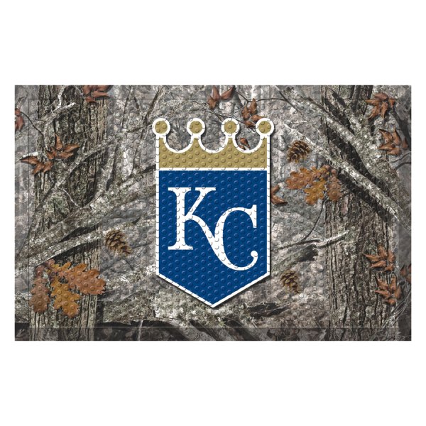 FanMats® - "Camo" Kansas City Royals 19" x 30" Rubber Scraper Door Mat with "KC Crown with Script Royals" Logo