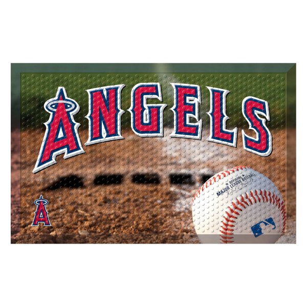 FanMats® - Los Angeles Angels 19" x 30" Rubber Scraper Door Mat with "Angels" Wordmark